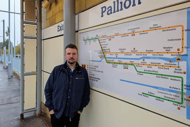 Liberal Democrat Sunderland City Councillor Martin Haswell at Pallion Metro Station.