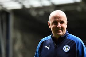 WEST BROMWICH, ENGLAND - FEBRUARY 29: Paul Cook, Manager of Wigan Athletic during the Sky Bet Championship match between West Bromwich Albion and Wigan Athletic at The Hawthorns on February 29, 2020 in West Bromwich, England. (Photo by Nathan Stirk/Getty Images)