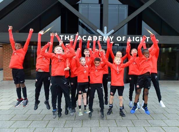 SAFC Academy's U12 team jump for joy after securing a place at the Premier League's prestigious Christmas Day Truce football tournament.