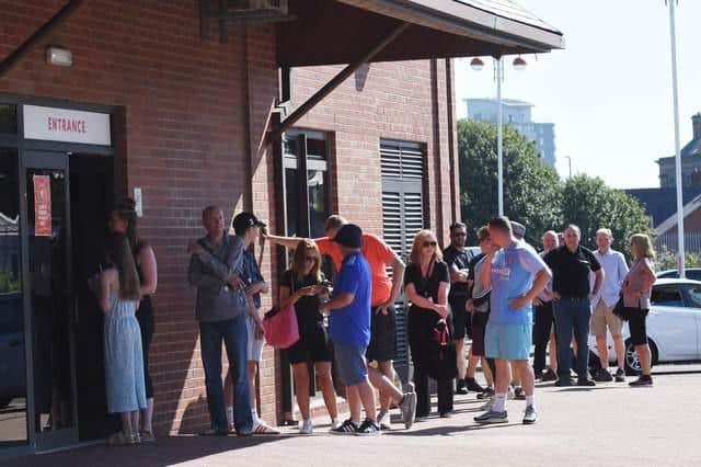 Fans had to queue outside the ticket office to sort out season card problems