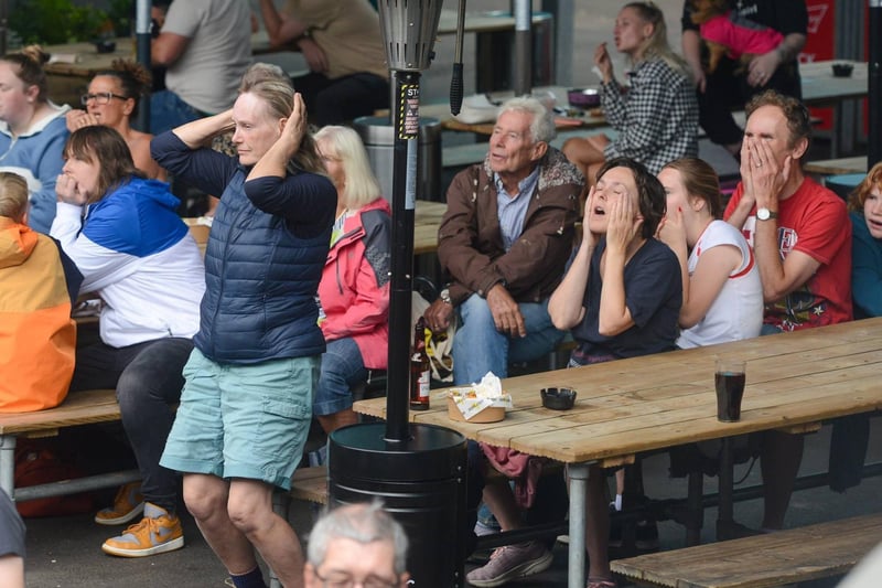 Fans enjoying the match at STACK Seaburn as England defeat Colombia 2-1 in the World Cup semi-final.