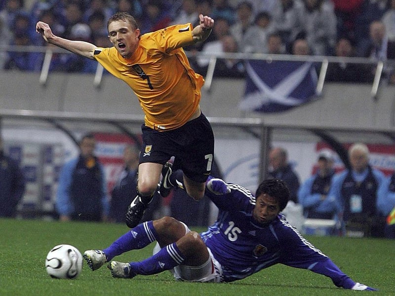 After dislocating his knee-cap the Manchester United midfielder was a major doubt -  but made it. Now frequently on screens at Scotland internationals as a Sky Sports pundit since retiring.(Photo by Junko Kimura/Getty Images)
