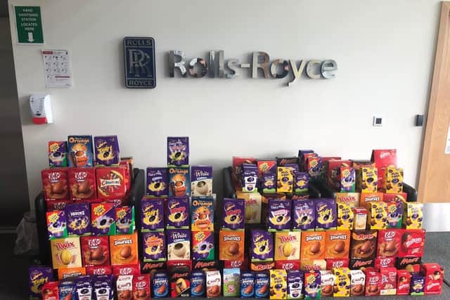 Some of the eggs donated by Rolls Royce