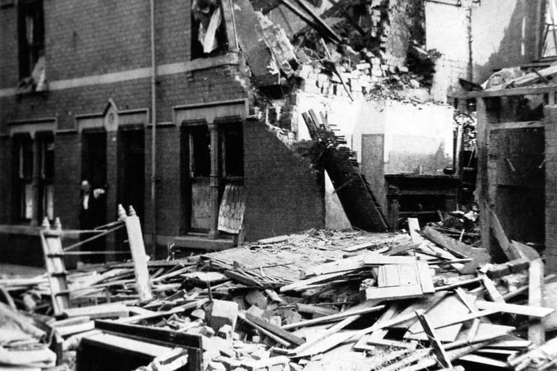 Damage done to a building in Faulder Road after being bombed in August 1940. The bombs left the whole of the interior of houses open to the elements. Photo: Hartlepool Library Service