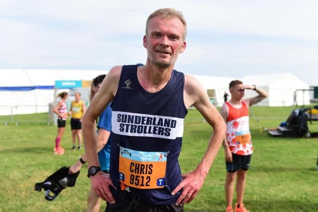 A big smile from Chris Duke, who is a member of the Sunderland Strollers running group.