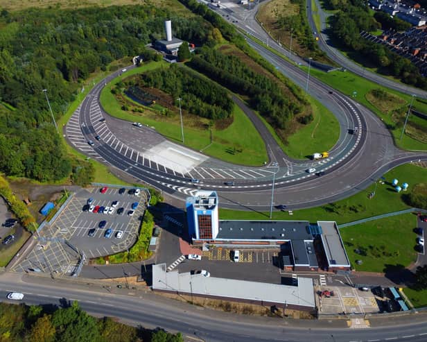 An aerial view of the Tyne Tunnel. Photo: TT2.