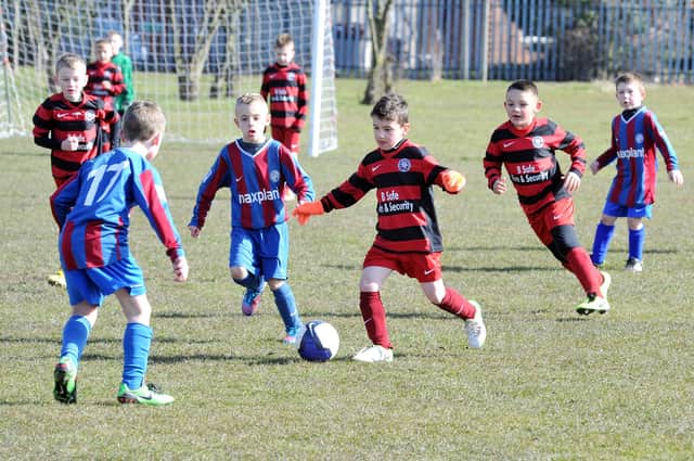 Mansfield Boys U8's (red and Black) take on Bagthorpe in April 2013.