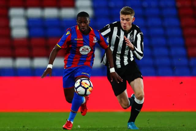 Lewis Cass of Newcastle during the FA Youth Cup Fourth Round match between Crystal Palace and Newcastle United at Selhurst Park (Photo by Jordan Mansfield/Getty Images)