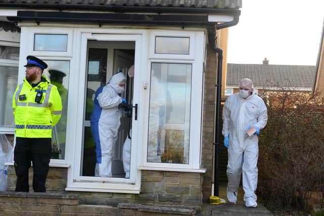 Forensic team carrying out an investigation at Satley Gardens, Tunstall.