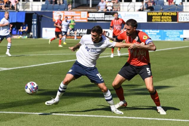 Tottenham loanee Troy Parrott playing for Preston against Luton. (Photo by Tony Marshall/Getty Images)