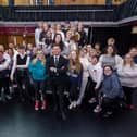 The Apprentice contestant and former University of Sunderland graduate Reece Donnelly pictured with Year 2 and 3 drama students.
Picture: DAVID WOOD