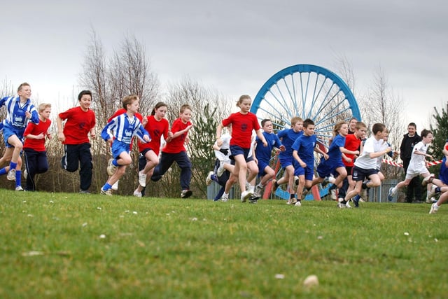 The first Coalfields Primary School cross country event at Hetton Lyons Country Park in 2005. Look at them go!