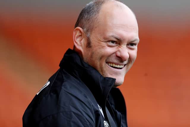 Alex Neil, Manager of Stoke City, reacts prior to the Sky Bet Championship between Blackpool and Stoke City at Bloomfield Road on February 18, 2023.