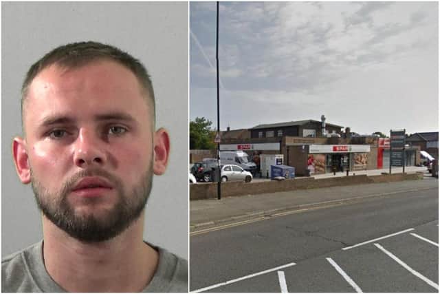 Callum Snowball has been barred from the Spar, in North Hylton Road, Sunderland, after admitting stealing a bottle of wine and a £2,200 wrecking spree.