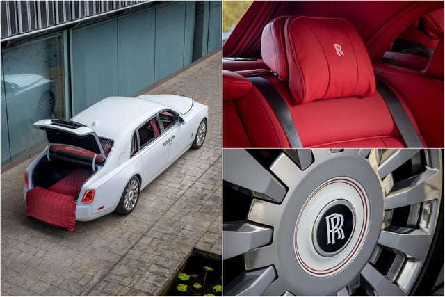 CANVAS: PHANTOM │MEDIUM: COLOUR
Commissioned by a Texan Rolls-Royce collector, this contemporary Phantom is finished in Arctic White with a double coachline and double pinstripe in Hotspur Red, indicative of the bold interior colourway.
Inside, Hotspur Red paints an arresting scene as every surface, from the lambswool floor mats, privacy curtains to even the luggage compartment, is finished in this vibrant Bespoke colour. The ‘Lakeshore Aurora’ Gallery is designed and created by the Rolls-Royce Bespoke Collective.