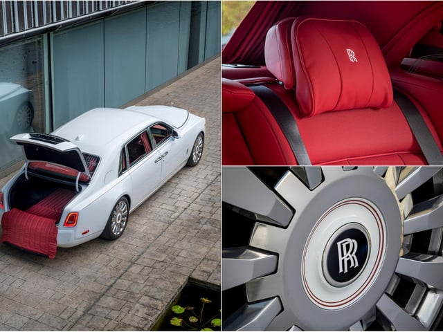 CANVAS: PHANTOM │MEDIUM: COLOUR
Commissioned by a Texan Rolls-Royce collector, this contemporary Phantom is finished in Arctic White with a double coachline and double pinstripe in Hotspur Red, indicative of the bold interior colourway.
Inside, Hotspur Red paints an arresting scene as every surface, from the lambswool floor mats, privacy curtains to even the luggage compartment, is finished in this vibrant Bespoke colour. The ‘Lakeshore Aurora’ Gallery is designed and created by the Rolls-Royce Bespoke Collective.