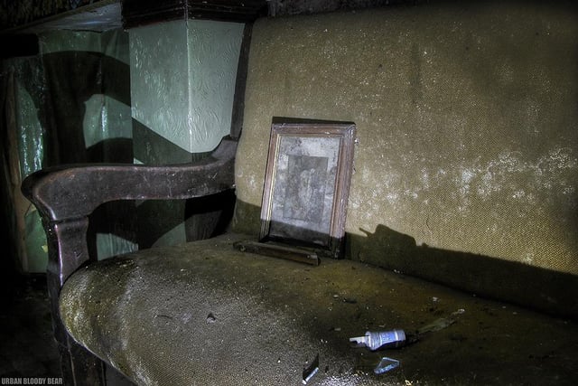 An old photos lies abandoned inside the former Queens Hotel pub on Scotland Street
