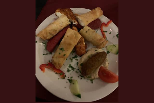 The mixed hot mezze start for one at ENFES Sunderland.