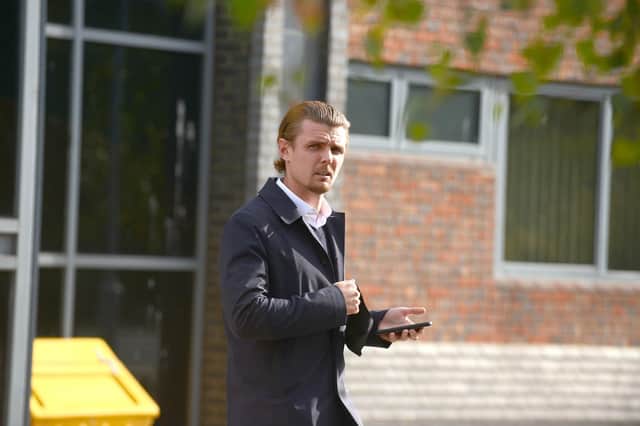 Sunderland AFC football player Max Power leaves South Tyneside Magistrates Court on a speeding offence.