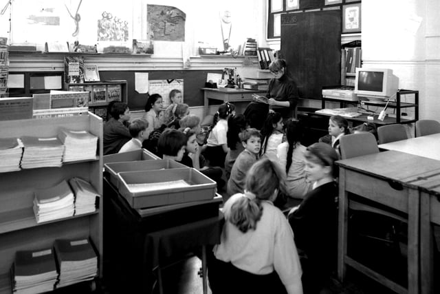 Gathering round for a story at Diamond Hall Junior School in 1992. Was it really 30 years ago? Photo: Bill Hawkins.