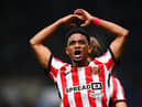 WEST BROMWICH, ENGLAND - APRIL 23: Amad Diallo of Sunderland celebrates after the team's victory in the Sky Bet Championship between West Bromwich Albion and Sunderland at The Hawthorns on April 23, 2023 in West Bromwich, England. (Photo by Clive Mason/Getty Images)