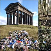 Images shared by the National Trust, showing the amount of rubbish its rangers have been faced with.