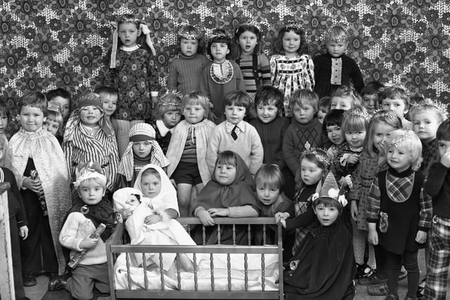 Children of Gorse Road Nursery School in their Nativity at Gorse Road YWCA in 1974.