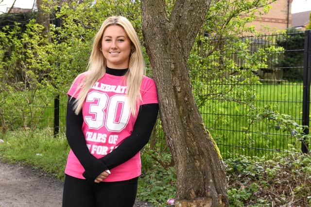 Kyler Welsh is to run Sunderland’s Race for Life to honour her mam Maria, who died from with breast cancer. Picture by Barry Pells.