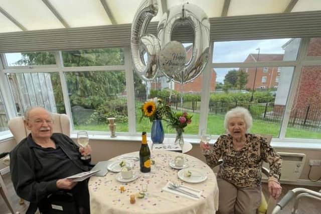 Peter & Dot Foster enjoyed a special diamond wedding dinner at Donwell House.
