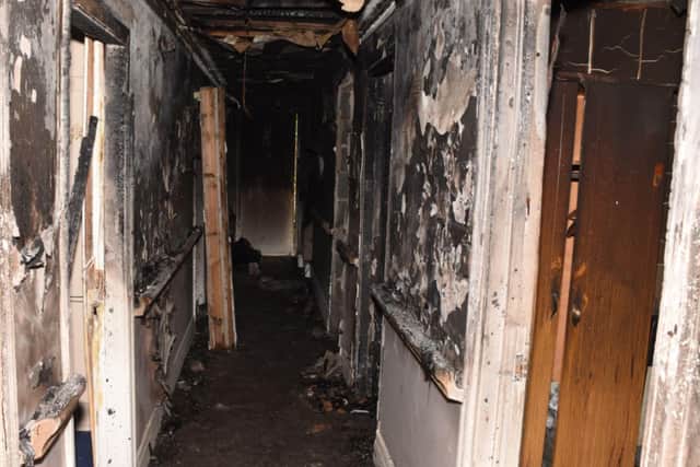An image shared by Northumbria Police of inside the property following the fire.