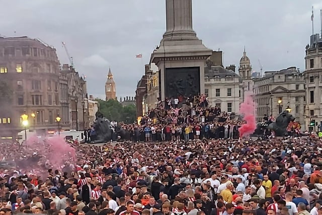 It’s traditional for Black Cats supporters to gather in Trafalgar Square on the eve of a final.