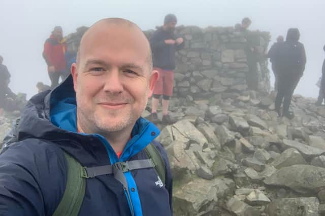 Chris at the top of Scafell Pike on Monday, August 9.