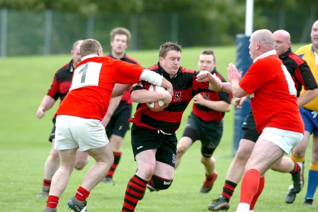 Back to 2010 as rugby clubs in Seaham (wearing red) and Segill (wearing black and red) face eachother in a match.