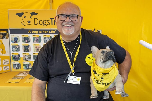 Martin Flanagan from Dogs Trust mans the stall at Seaham Food Festival.