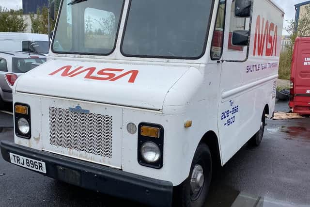 The van, which was previously used by NASA, underwent a transformation.
