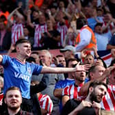Sunderland fans celebrate after their team score the first goal during the Sky Bet Championship between Stoke City and Sunderland(Photo by Clive Brunskill/Getty Images)