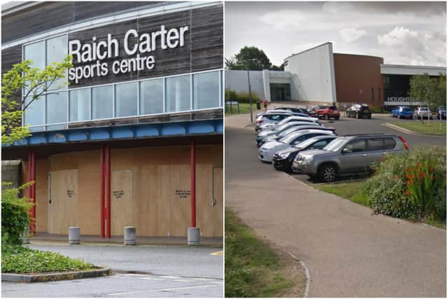 The Raich Carter Centre remains boarded up, while Houghton Sport Centre is also still closed. Image of Houghton's site copyright of Google Maps.