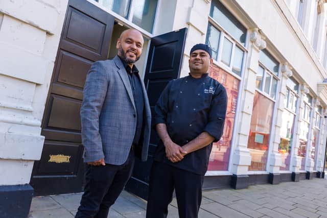 My Delhi co-owner Shah Amin and chef Gaurav Dayal outside the Sunderland premises.