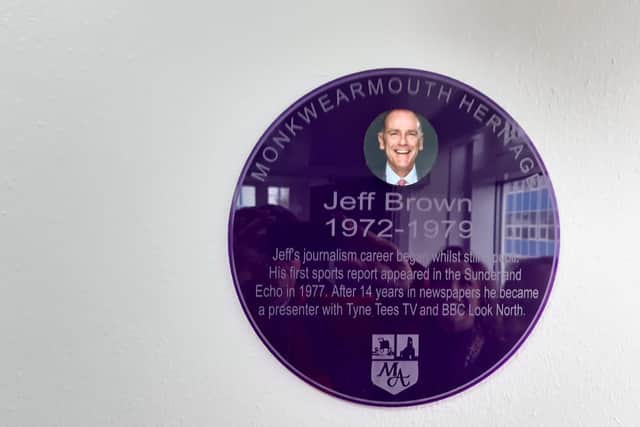 Look North presenter Jeff Brown's plaque.