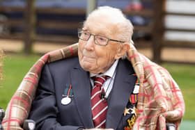 Captain Tom Moore celebrates his 100th birthday. Picture by Emma Sohl/Capture the Light Phot
