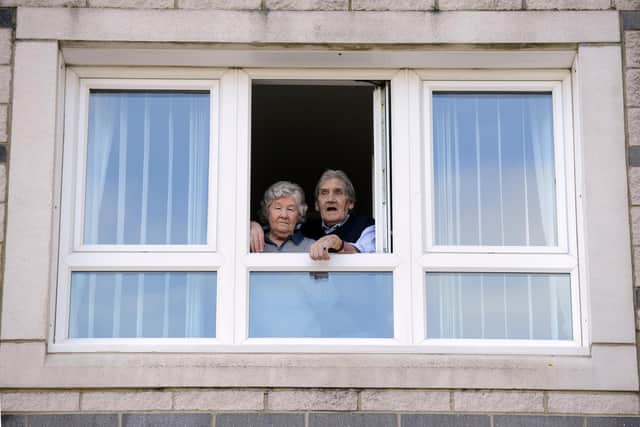 Aldenham Tower residents Catherine and Tony Kinnair during lockdown.