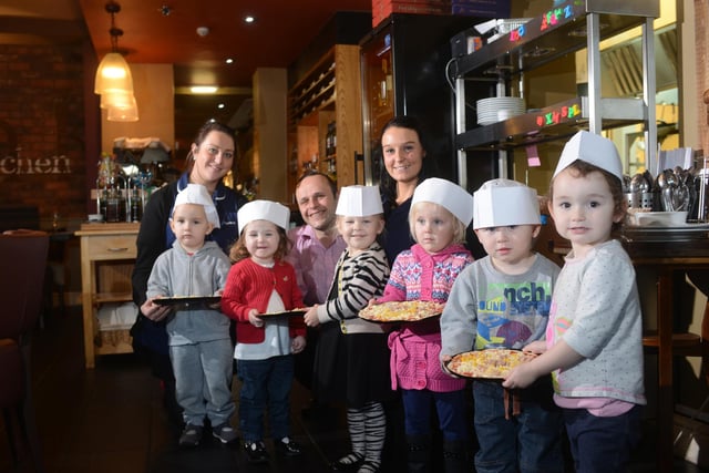 It was 10 years ago when children from the New Beginnings Nursery, Southwick, made pizzas at The Italian Kitchen. They are pictured with owner Alex Calista and nursery staff Victoria Snowball and Vicky Peverley, right.