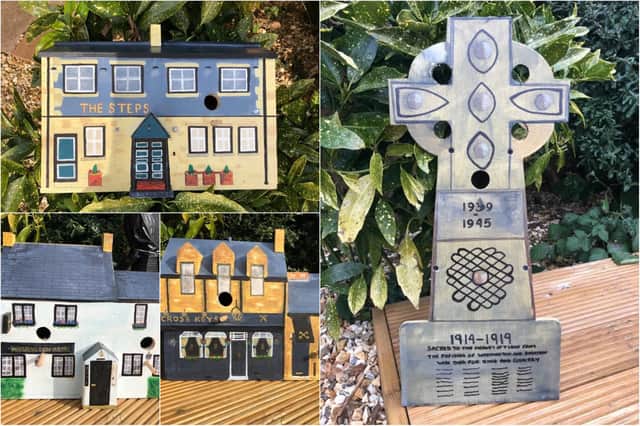 Washington Village recreated in the form of bird boxes