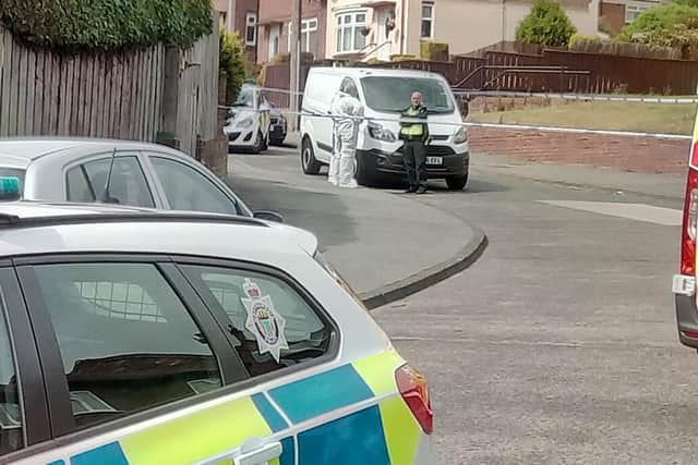 Police remain on the scene at Aintree Road, Farringdon, after the unexplained death of a man.