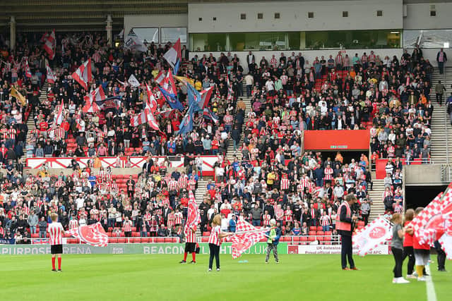 Sunderland supporters watch the Wigan Athletic game at the weekend.
