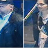 Police have issued CCTV image of two people who were at the bank at the time of the incident and could have information.