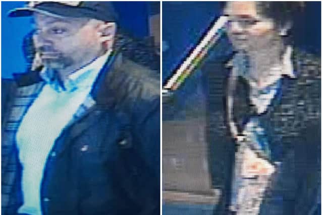 Police have issued CCTV image of two people who were at the bank at the time of the incident and could have information.
