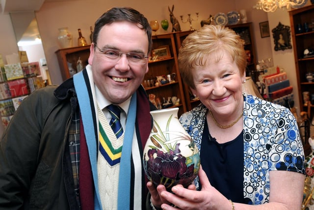 Paul Laidlaw from the BBC programme Antiques Road Trip was at Cleadon Antiques with Judith Brown in 2013.