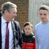 Leader of the Labour Party Sir Keir Starmer chatting to youngsters in Southwick about measures they would like to see in place to reduce crime.