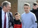 Leader of the Labour Party Sir Keir Starmer chatting to youngsters in Southwick about measures they would like to see in place to reduce crime.